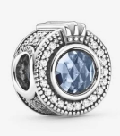 Charm Pandora vintage circonia azul central pavé