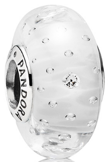 Charm Pandora cristal Murano blanco circonias