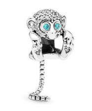 Charm Pandora mono cola larga ojos circonia turquesa