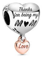Charm Pandora corazón Mom colgante Love oro rosa