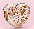 Charm Pandora corazón árbol de la vida oro rosa