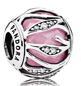 Charm Pandora cristal facetado rosa y circonias