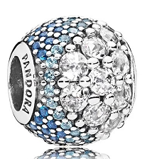 Charm Pandora pavé mosaico azul y blanco