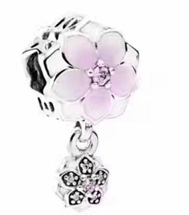 Charm colgante Pandora magnolia con dije floral