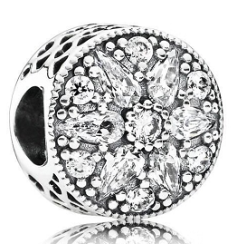 Charm Pandora flor cristalizada circonias transparentes