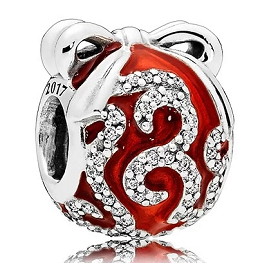 Charm Pandora esfera navideña con lazo 2017