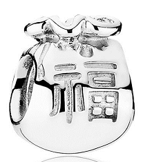 Charm Pandora bolsa de la fortuna carácter chino
