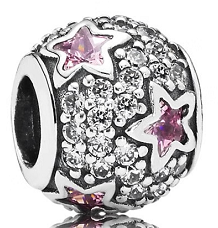 Charm Pandora estrellas pavé y rosa
