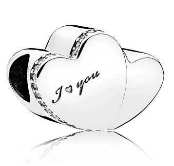 Charm Pandora corazón grabado I love you