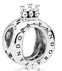 [CH616] Charm Pandora logo corona plata