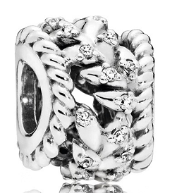 Charm Pandora hojas vintage circonias dispersas