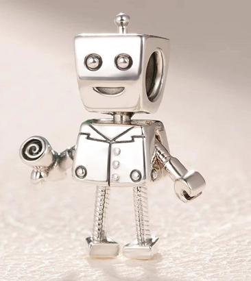 Charm Pandora Robot Plateado con Herramienta