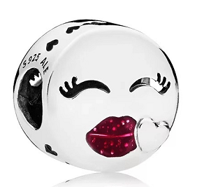 Charm Pandora Beso Guiño Labios Rojos