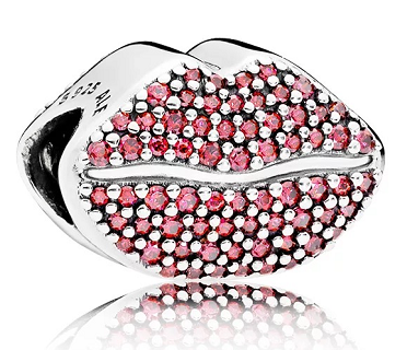 Charm Pandora Labios Pavé Rojo