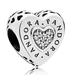 [CH649] Charm Pandora Corazón Logo Signature