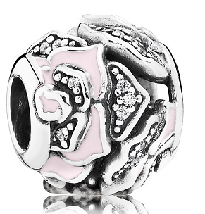 Charm Pandora Rosa Calada Esmalte y Pavé