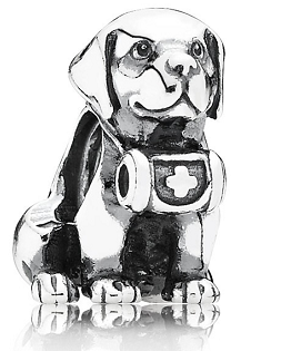 Charm perro rescatista con cruz Pandora