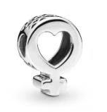Charm símbolo femenino con corazón Pandora