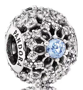Charm copo de nieve piedra azul Pandora