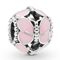 Charm mariposas esmalte rosa Pandora