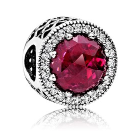 Charm Pandora halo corazón calado fucsia