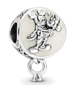 Charm Pandora Mickey y Minnie colgante esmalte crema