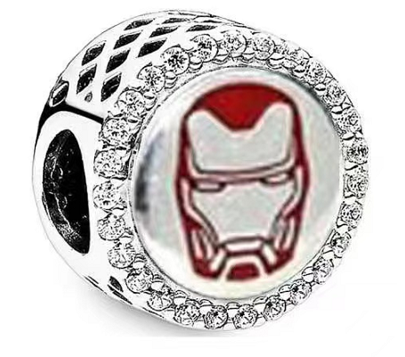 [CH756] Charm Pandora Iron Man máscara pavé