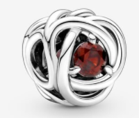 Charm Pandora círculo eterno piedra roja
