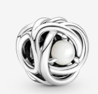 Charm Pandora círculo eterno perla blanca