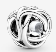 Charm Pandora bola de alambre entrelazado plata