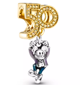 Charm Disney Mickey Mouse colgante 50 pavé dorado