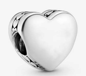 Charm corazón liso plata pulida