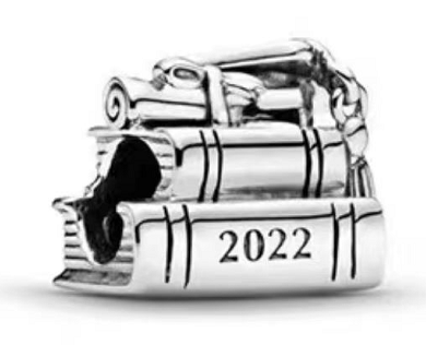 Charm graduación diploma 2022 birrete plata