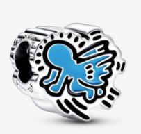 Charm figura bailarina estilo pop art esmalte azul