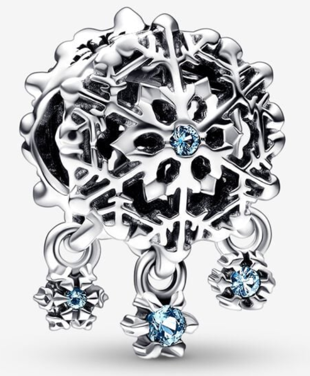 Charm copo de nieve colgantes circonias azules