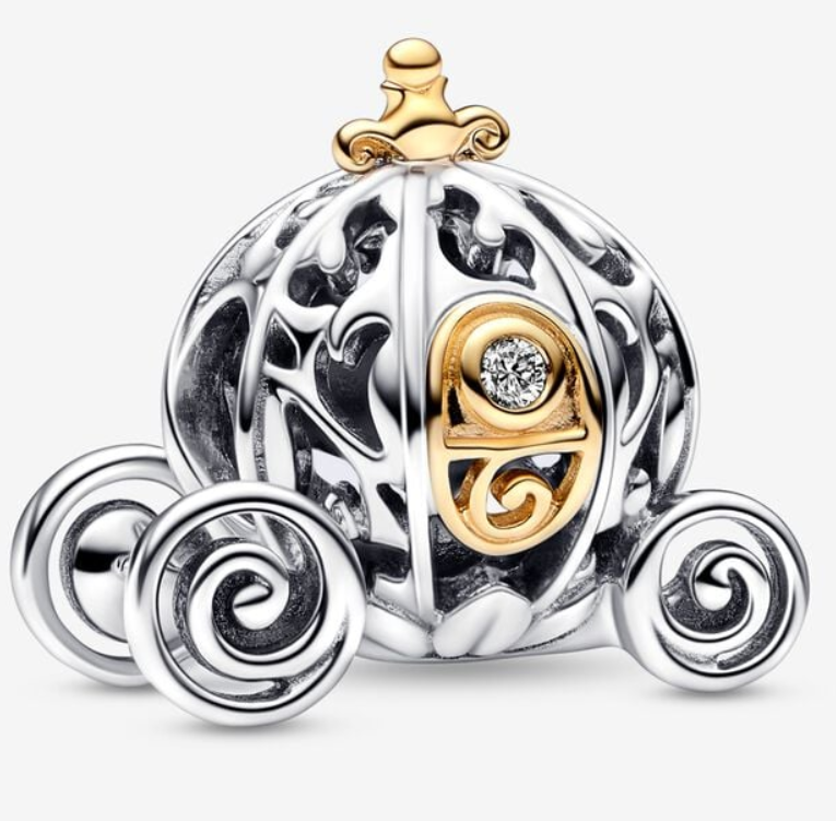 Charm carruaje Cenicienta bicolor con circonia Pandora