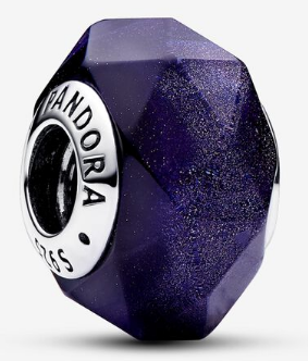 Charm cristal de Murano facetado morado Pandora
