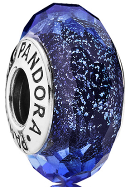 Charm Murano azul cristal facetado