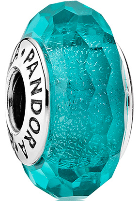 Charm Murano turquesa cristal facetado