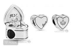 Charm caja de anillo compromiso plata