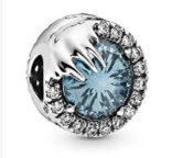 Charm circonia azul halo plata
