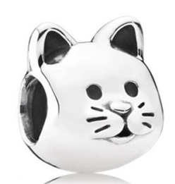 Charm cara de gato plata pulida