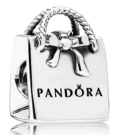 Charm bolsa de compras Pandora con lazo