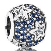 Charm bola estrellas circonias azules y blancas