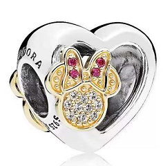 [CH1131] Charm corazón Minnie Mouse Pandora Disney