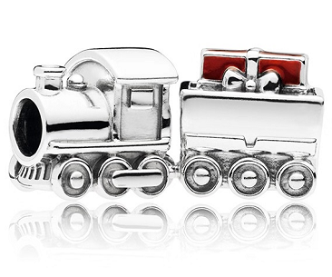 Charm tren de Navidad Pandora vagón esmalte rojo