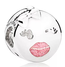 Charm rostro beso Pandora labios esmalte rosa