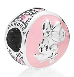 Charm Minnie Mouse Pandora esmalte rosa pavé