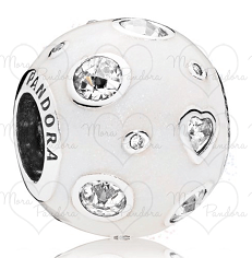 Charm bola esmalte blanco circonias redondas