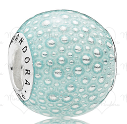 Charm bola esmalte turquesa texturizado
